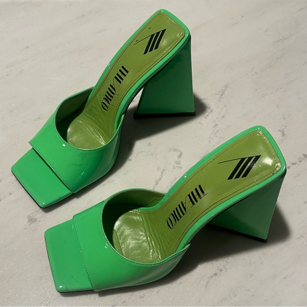 The Attico Neon Green Mules